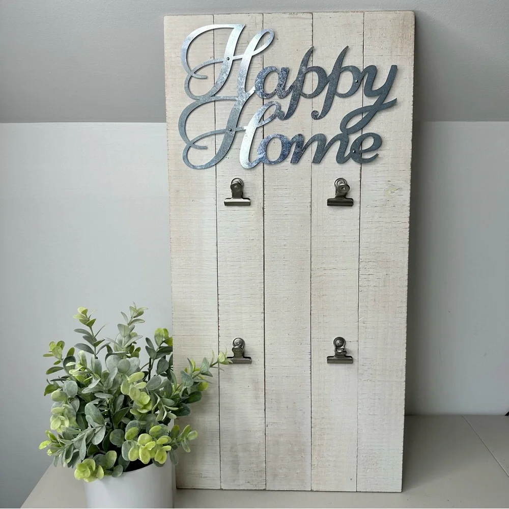 Sheffield Home Happy Home Wall Decor Photo Display Clips Rustic Farmhouse